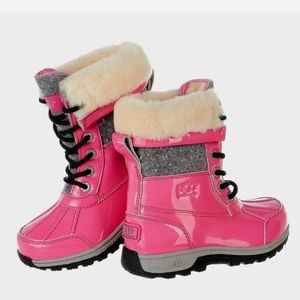 UGG Butte kid’s Girl's US 4 Pink Waterproof Leather Winter Boots